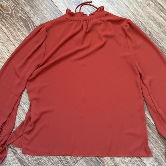 J. Crew Rust Ruffled Blouse - Picture 9 of 13